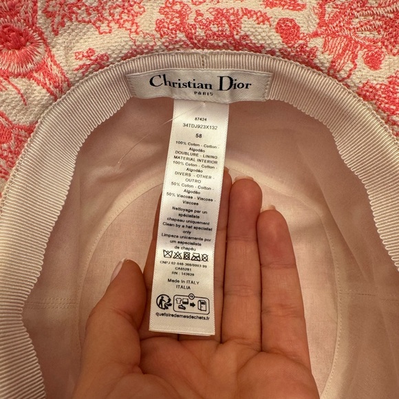 New Dioriviera D-Bobby Toile de Jouy Sauvage Small Brim Bucket Hat size 58 - Picture 6 of 7